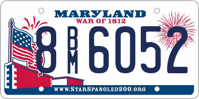 MD license plate 8BM6052