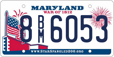 MD license plate 8BM6053