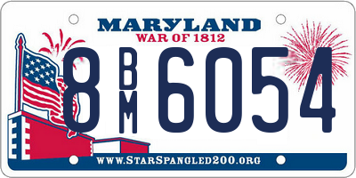 MD license plate 8BM6054