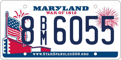 MD license plate 8BM6055