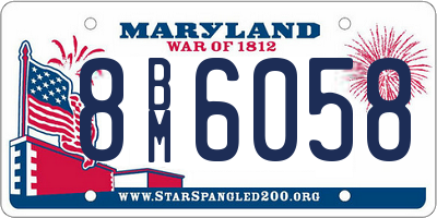 MD license plate 8BM6058