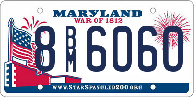 MD license plate 8BM6060