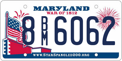 MD license plate 8BM6062