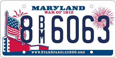 MD license plate 8BM6063