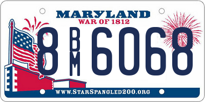 MD license plate 8BM6068