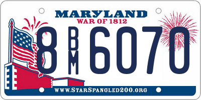 MD license plate 8BM6070