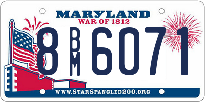 MD license plate 8BM6071