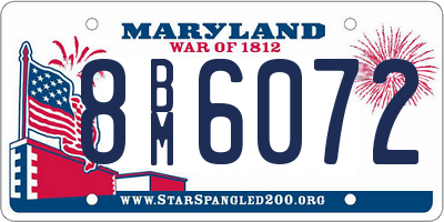 MD license plate 8BM6072