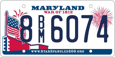 MD license plate 8BM6074