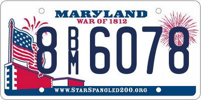 MD license plate 8BM6078