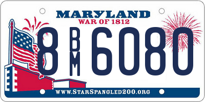 MD license plate 8BM6080