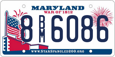 MD license plate 8BM6086