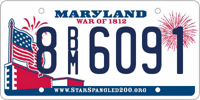 MD license plate 8BM6091