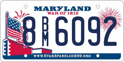 MD license plate 8BM6092