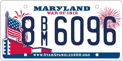 MD license plate 8BM6096