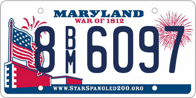 MD license plate 8BM6097