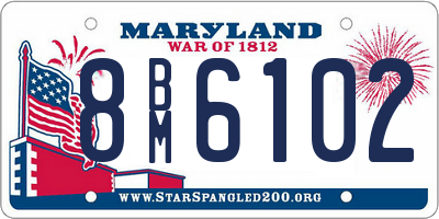 MD license plate 8BM6102