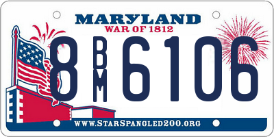 MD license plate 8BM6106