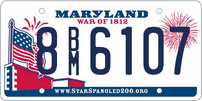 MD license plate 8BM6107