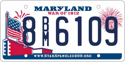 MD license plate 8BM6109