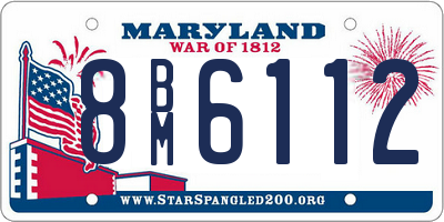 MD license plate 8BM6112