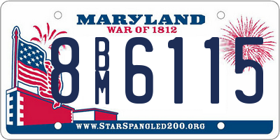 MD license plate 8BM6115