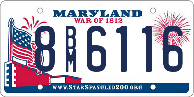 MD license plate 8BM6116