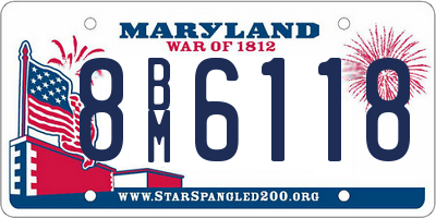 MD license plate 8BM6118