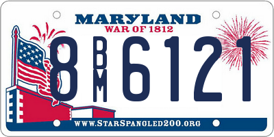 MD license plate 8BM6121