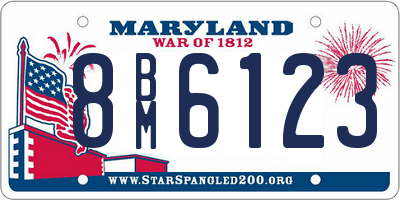 MD license plate 8BM6123