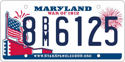 MD license plate 8BM6125