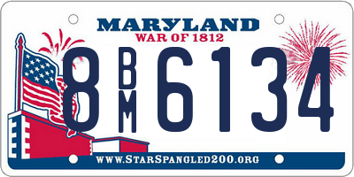 MD license plate 8BM6134