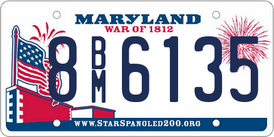 MD license plate 8BM6135