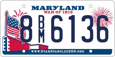 MD license plate 8BM6136