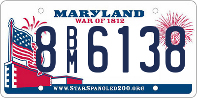 MD license plate 8BM6138