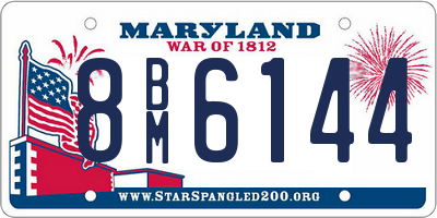 MD license plate 8BM6144