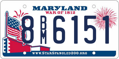 MD license plate 8BM6151