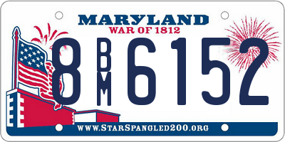 MD license plate 8BM6152