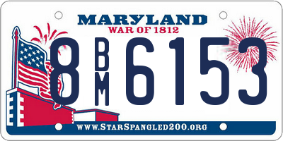 MD license plate 8BM6153