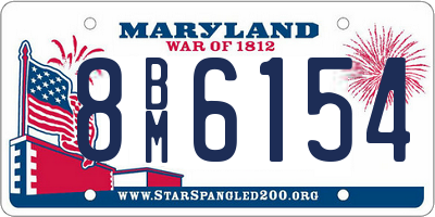 MD license plate 8BM6154