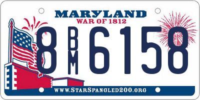 MD license plate 8BM6158