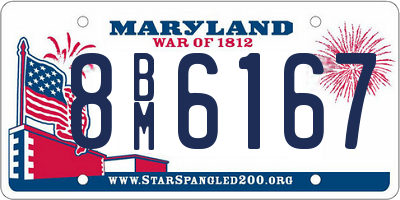 MD license plate 8BM6167