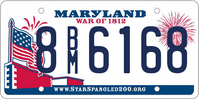 MD license plate 8BM6168