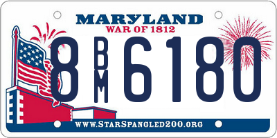 MD license plate 8BM6180