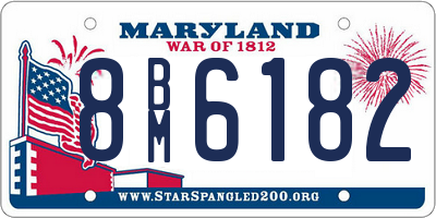 MD license plate 8BM6182