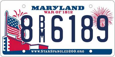 MD license plate 8BM6189