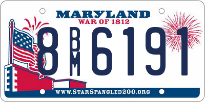 MD license plate 8BM6191