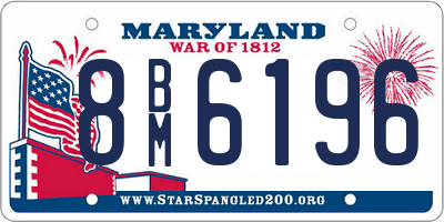 MD license plate 8BM6196