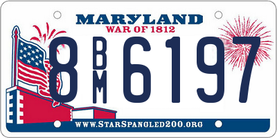 MD license plate 8BM6197