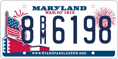 MD license plate 8BM6198